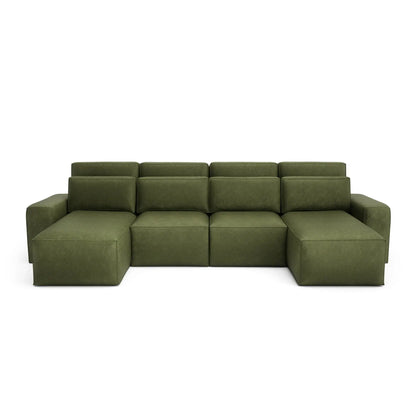 Schlafsofa JORDAAN Ecksofa - U-Form - Khaki