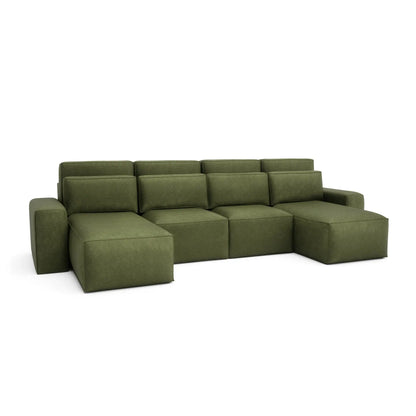 Schlafsofa JORDAAN Ecksofa - U-Form - Khaki