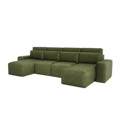 Schlafsofa JORDAAN Ecksofa - U-Form - Khaki