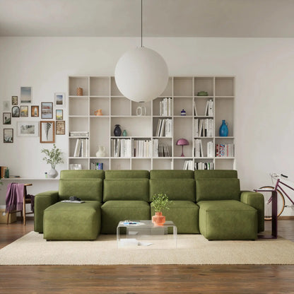 Schlafsofa JORDAAN Ecksofa - U-Form - Khaki