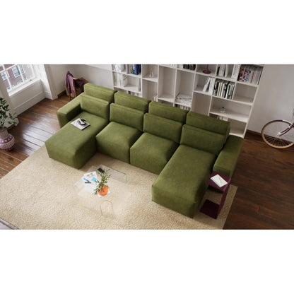 Schlafsofa JORDAAN Ecksofa - U-Form - Khaki