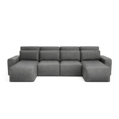 Divano Letto Angolare JORDAAN - Forma U - Grigio