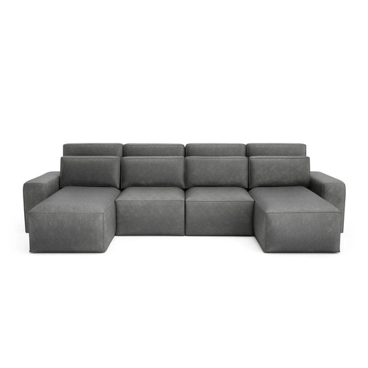 JORDAAN Corner Sofa Bed - U-shaped - Grey
