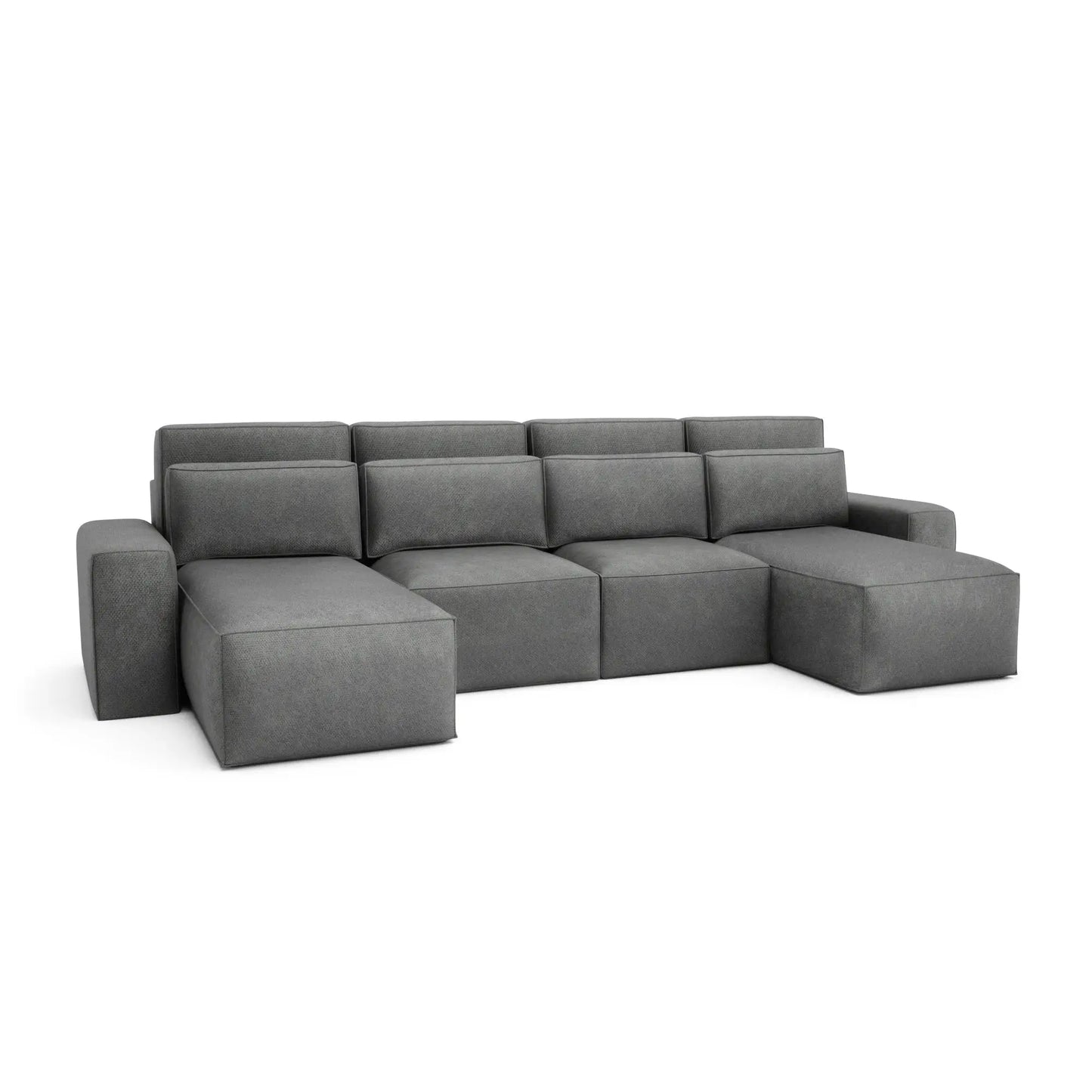 Divano Letto Angolare JORDAAN - Forma U - Grigio