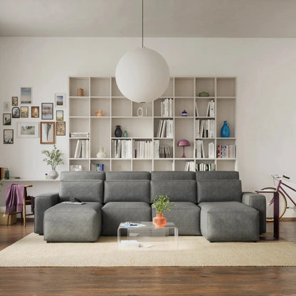 Divano Letto Angolare JORDAAN - Forma U - Grigio