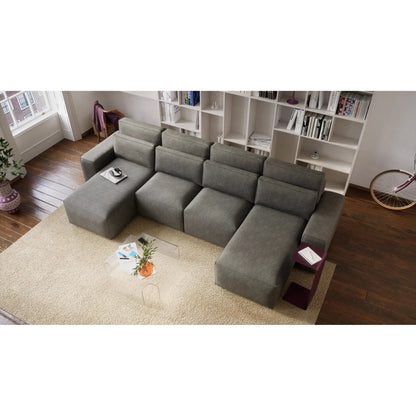 Divano Letto Angolare JORDAAN - Forma U - Grigio
