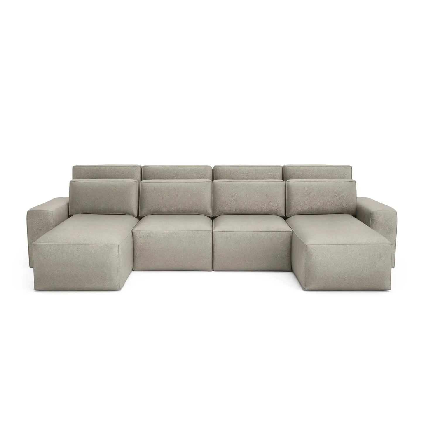 Eckschlafsofa JORDAAN - U-Form - Cremefarben