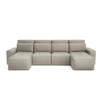 Eckschlafsofa JORDAAN - U-Form - Cremefarben