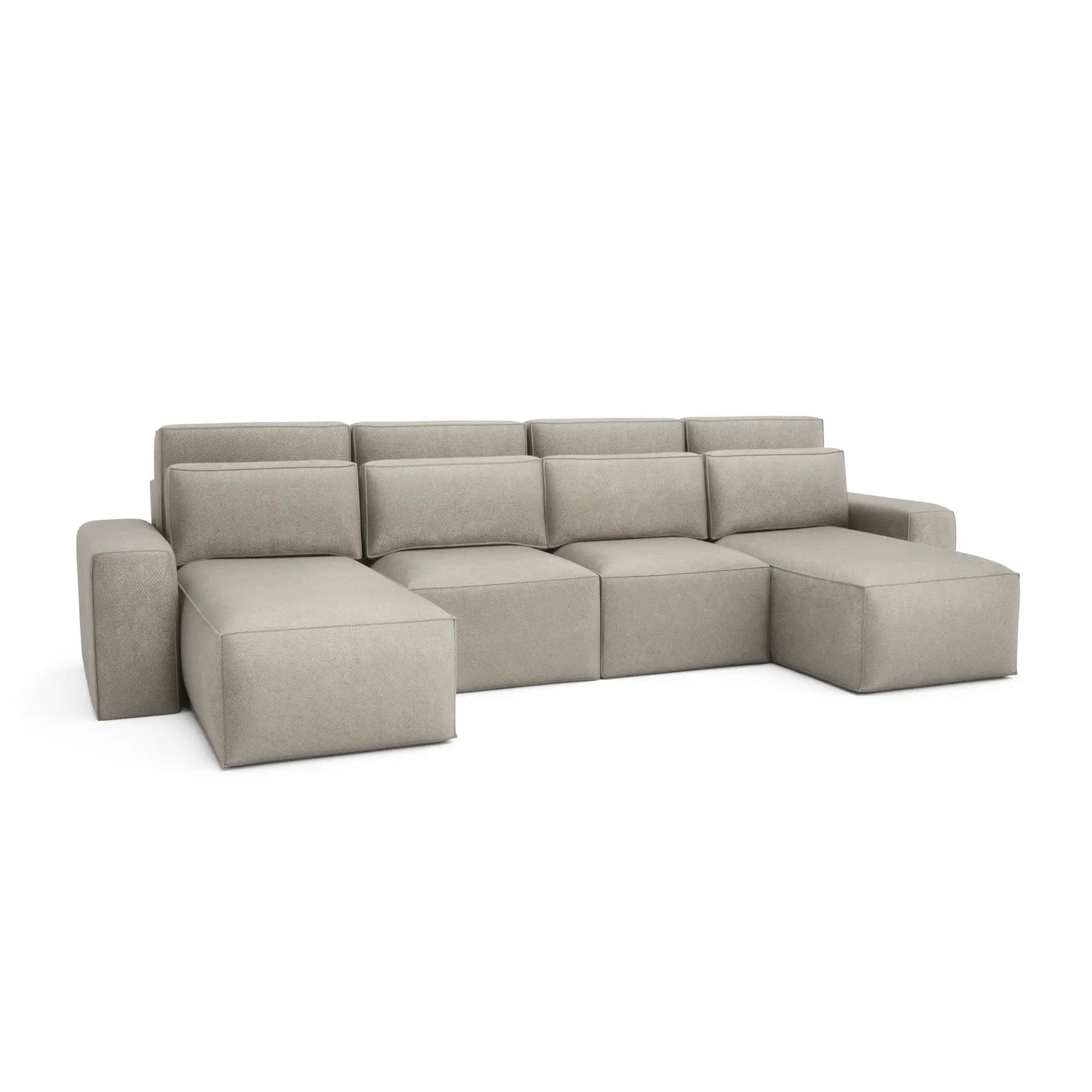 Eckschlafsofa JORDAAN - U-Form - Cremefarben