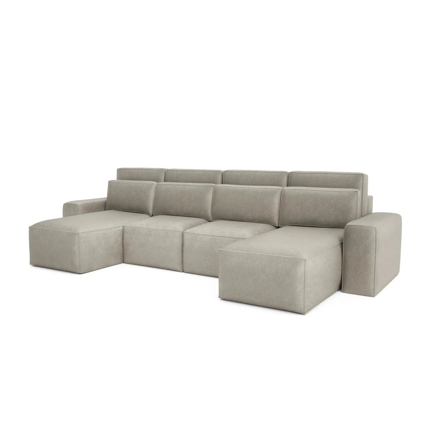 Eckschlafsofa JORDAAN - U-Form - Cremefarben