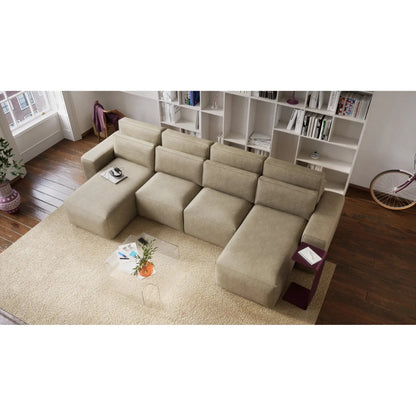 Eckschlafsofa JORDAAN - U-Form - Cremefarben