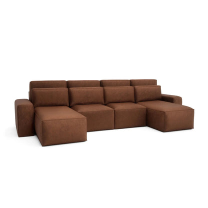Divano Letto Angolare JORDAAN - Forma U - Terracotta