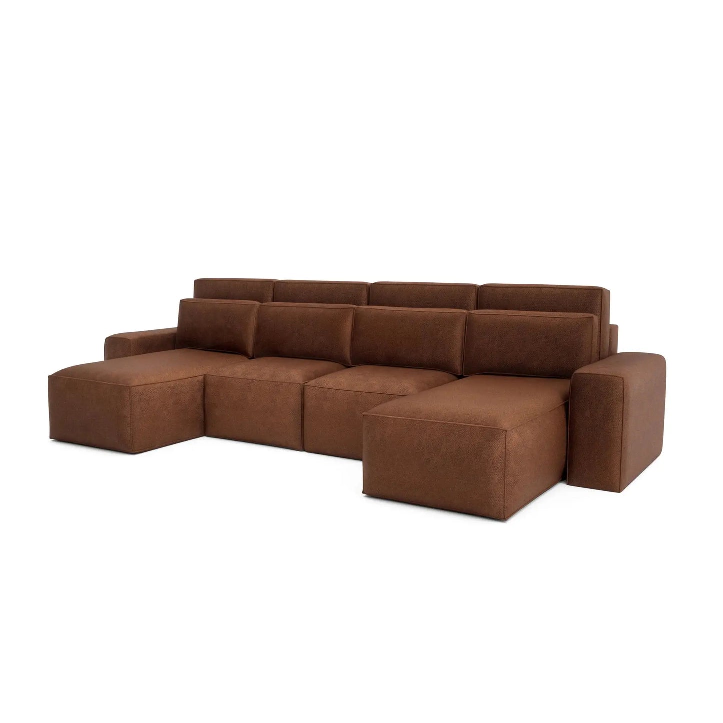 Divano Letto Angolare JORDAAN - Forma U - Terracotta