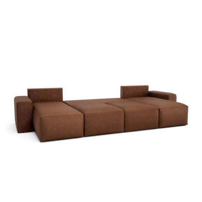 Divano Letto Angolare JORDAAN - Forma U - Terracotta
