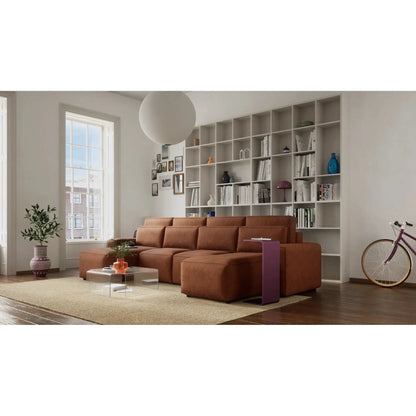 Divano Letto Angolare JORDAAN - Forma U - Terracotta