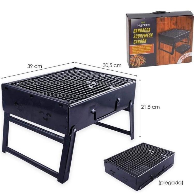 Barbecue da Tavolo Carbonella Grill con Valigetta Portatile Barbeque BBQ Pieghevole Campeggio