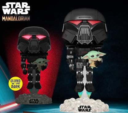 Funko Pop! Star Wars – Dark Trooper mit Grogu (488) Special Edition Glow Dark