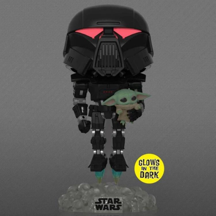Funko Pop! Star Wars – Dark Trooper mit Grogu (488) Special Edition Glow Dark