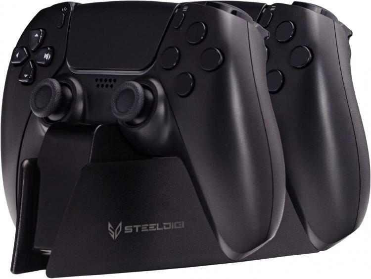 Steeldigi Base Ladestation Dualsense Dual-Stand Charge Schwarz Controller Schwarz PS5