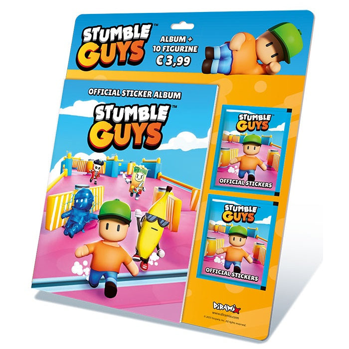 Diramix Stumble Guys Sticker-Album + 10 Sticker (2 Päckchen) Kollektion 2024