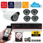 AHD IP Cloud DVR 4 Channel Surveillance Kit with 4 HD Infrared 1.3MP Cameras