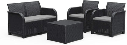Salotto Rosalie Lounge grafite con cuscini
