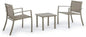 Auri 3-Piece Outdoor Lounge Set in Steel and Textilene for Garden and Terrace