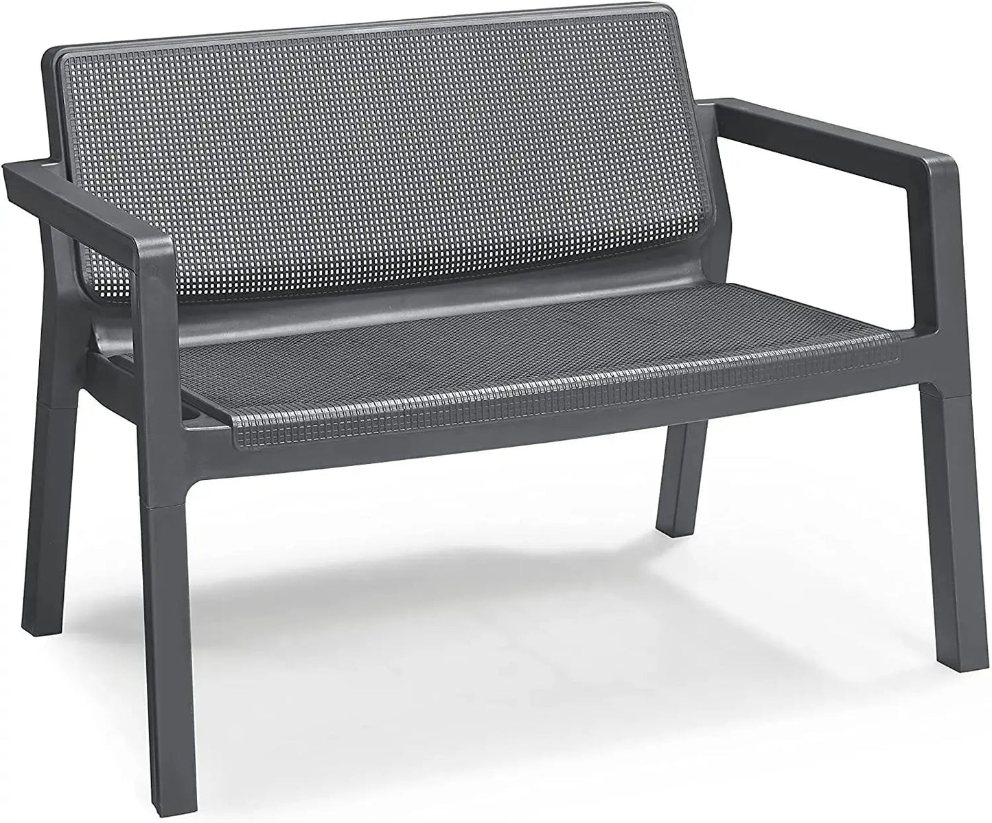 Salotto da giardino Emily Set graphite con cuscini grigi