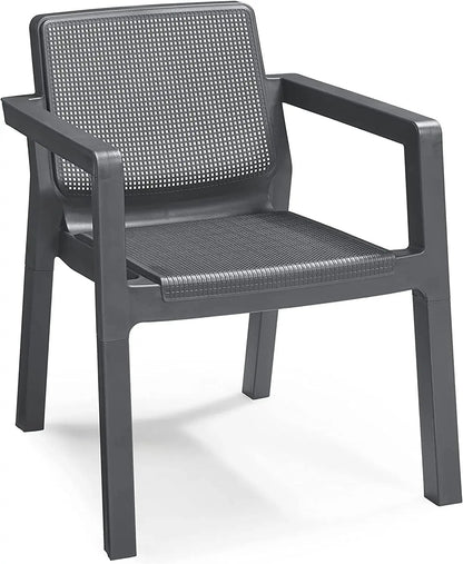 Salotto da giardino Emily Set graphite con cuscini grigi