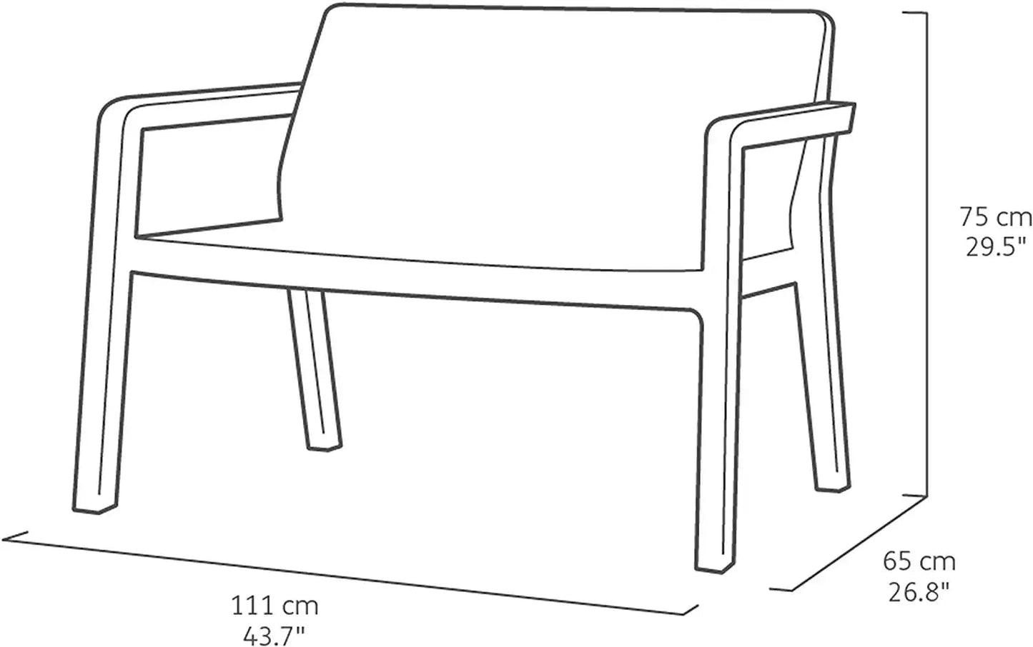 Salotto da giardino Emily Set graphite con cuscini grigi