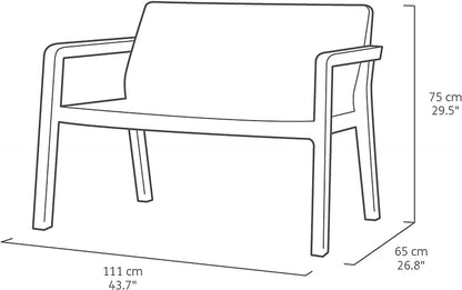 Salotto da giardino Emily Set graphite con cuscini grigi