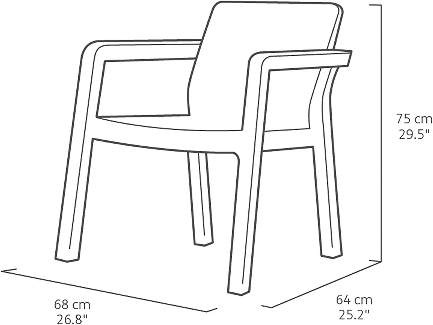 Salotto da giardino Emily Set graphite con cuscini grigi