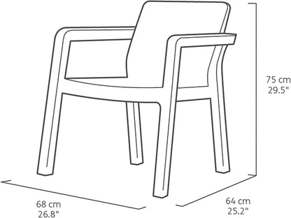 Salotto da giardino Emily Set graphite con cuscini grigi