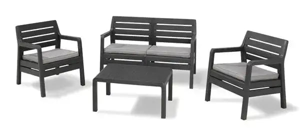 Delano-Lounge-Set, Graphit, mit abnehmbaren Kissen