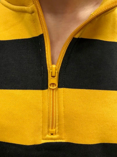 Santa Cruz felpa mezza zip a righe da uomo Mini Screaming Hand  SCA-CRW-070 giallo