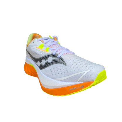 Saucony Endorphin Speed 4 S20940-30 Scarpe Running Uomo Piastra Nylon Gara Allenamento Veloce Bianco Arancio