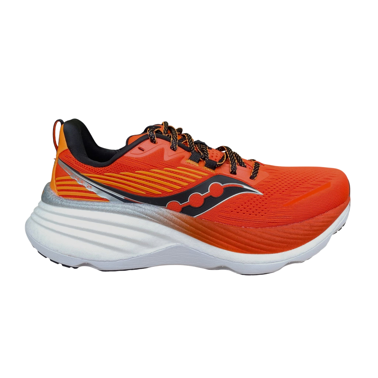 Saucony Hurricane 24 S20933-164 Scarpe Running Uomo Stabilità Pronazione Massima Ammortizzazione Pepe Rosso Nero