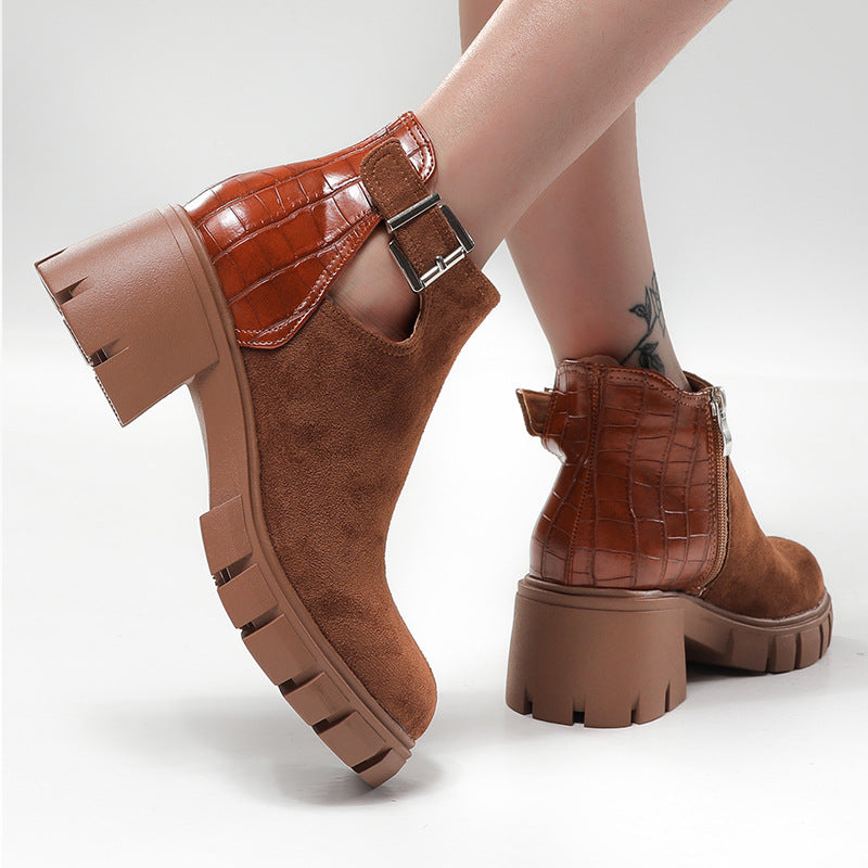 Stivali Donna in Pelle con Tacco Largo Comodi ed Eleganti