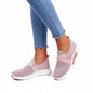 Women's Slip-On Sneakers with Rhinestones – Comfortable Glitter Non-Slip Shoes