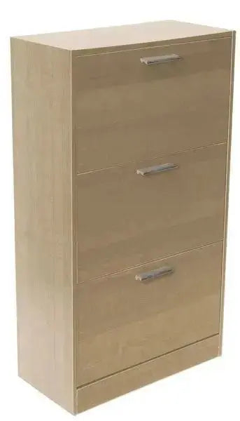 Schuhschrank 3-türig, dreifach, 60x29x123 Eiche Nordisch