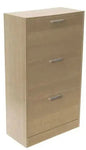 Shoe cabinet 3 Triple doors 60x29x123 Nordic oak