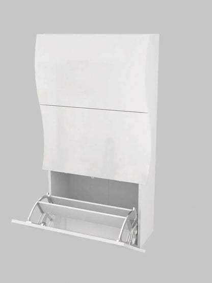 Modern Shoe Cabinet ONDA Glossy White with 3 Doors