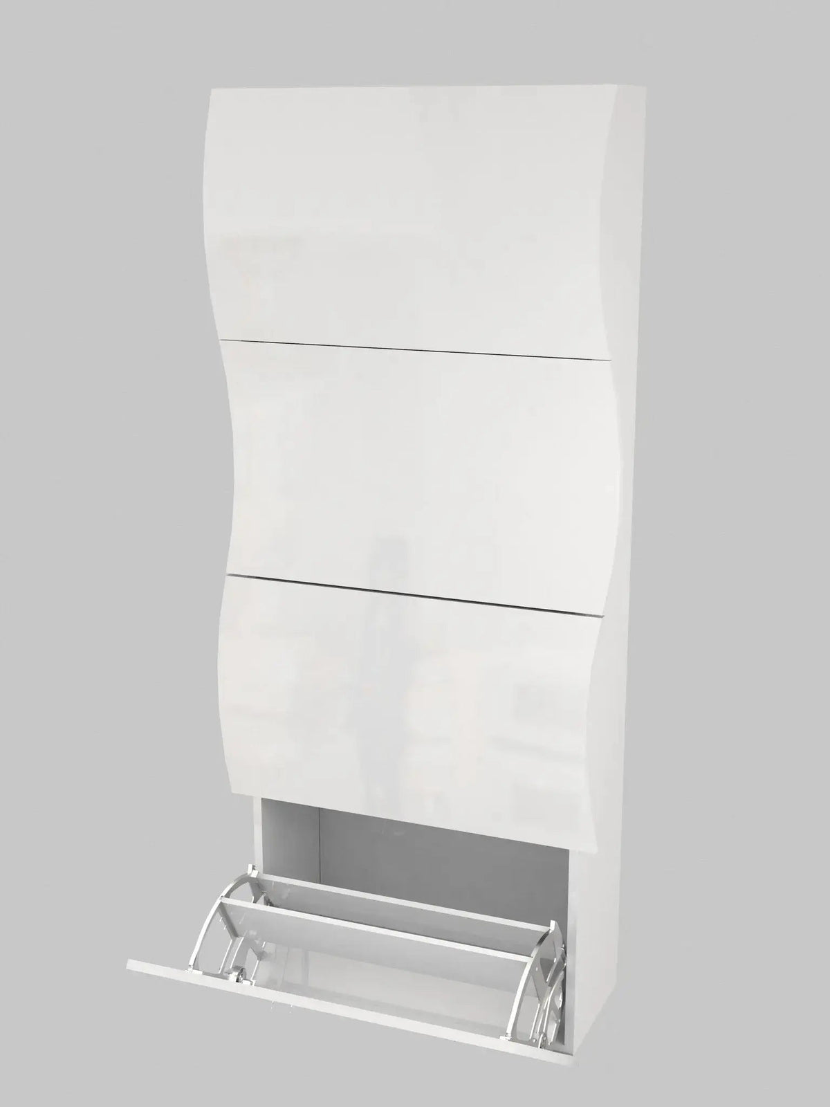 Moderner Schuhschrank 4 Kipptüren ONDA Hochglanz Weiß