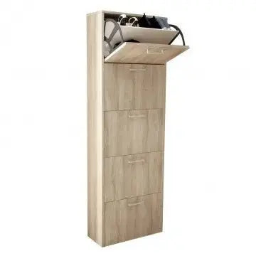 Scarpiera Molly 5 Ante a Ribalta Olmo Chiaro: Legno, cm 59x25x172