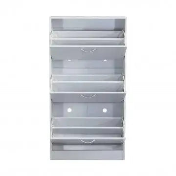 Schuhschrank Vicky Weiß: Holz, 60x24x115 cm