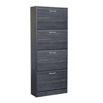 Scarpiera Wendy Grigio Scuro: Legno, cm 60x24x150