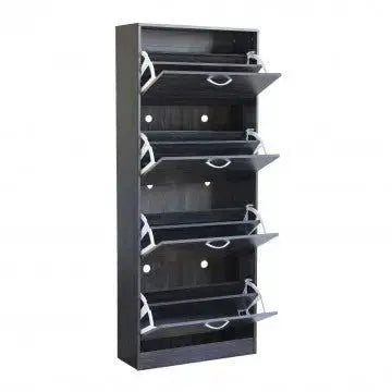 Scarpiera Wendy Grigio Scuro: Legno, cm 60x24x150