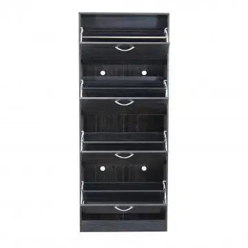 Scarpiera Wendy Grigio Scuro: Legno, cm 60x24x150
