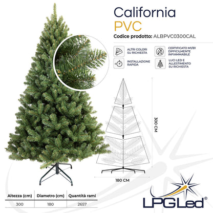 Albero di Natale artificiale PVC | CALIFORNIA | da 300cm | rami 2657