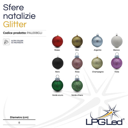 Sfera di Natale decorativa glitterata | da 8cm
